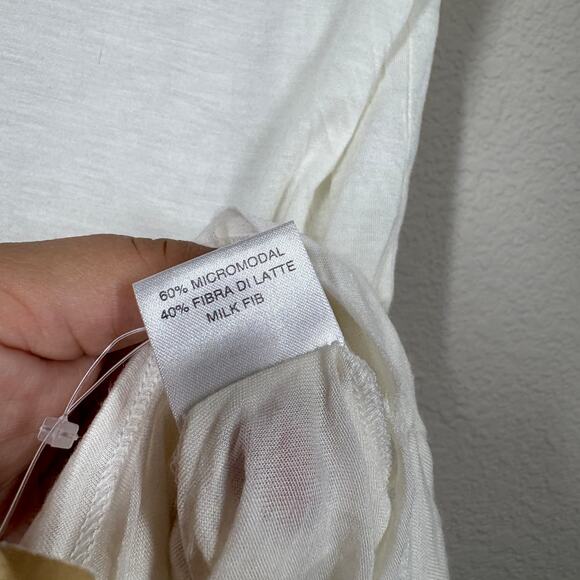 Purotatto Womens Medium Crew Neck Tee T-Shirt White Micromodal Short Sleeves - Picture 7 of 8